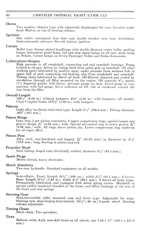 1931 Chrysler Imperial Owners Manual Page 70